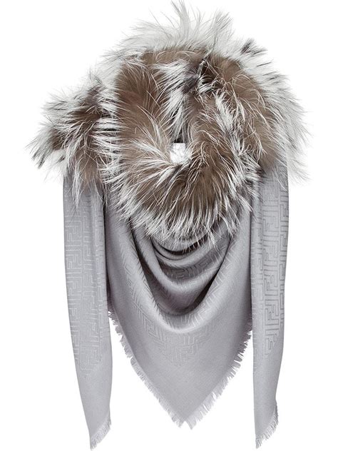 fendi scar|Fendi scarf with fur trim.